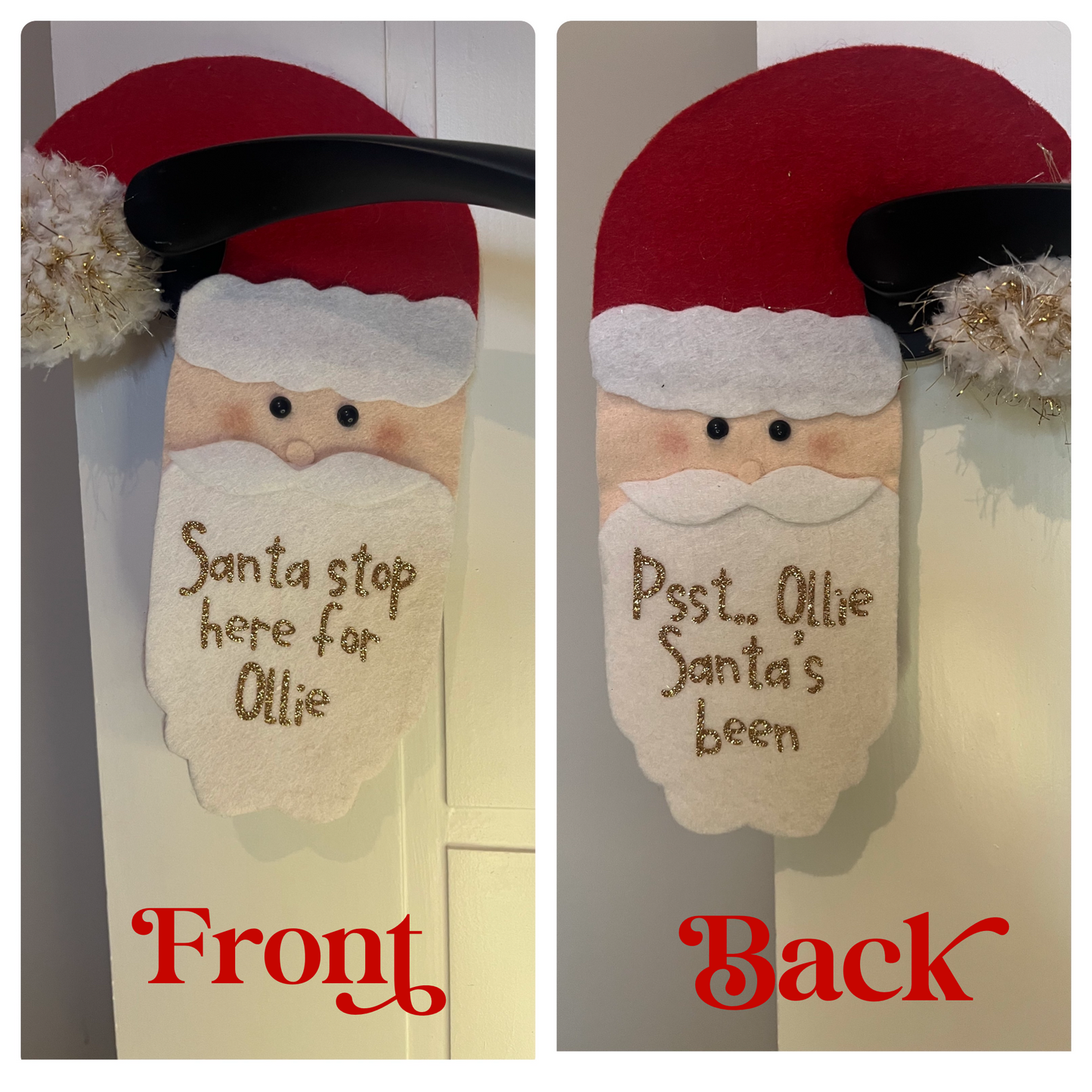 Reversible Santa Stop Door Hanger