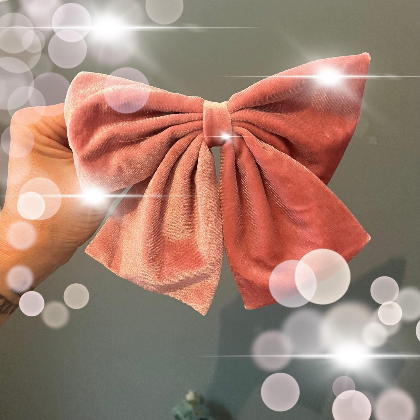 Large Pink Velvet Bow