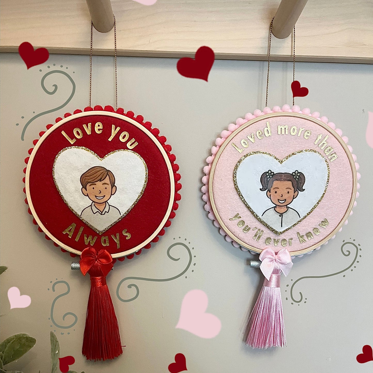 Illustrated Hoop Hangings