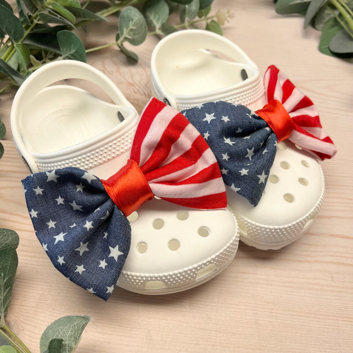 USA flag shoe bow