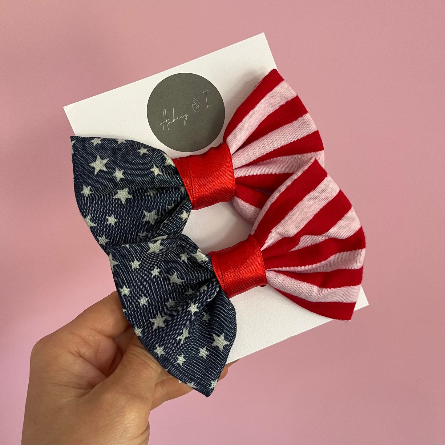 USA flag shoe bow