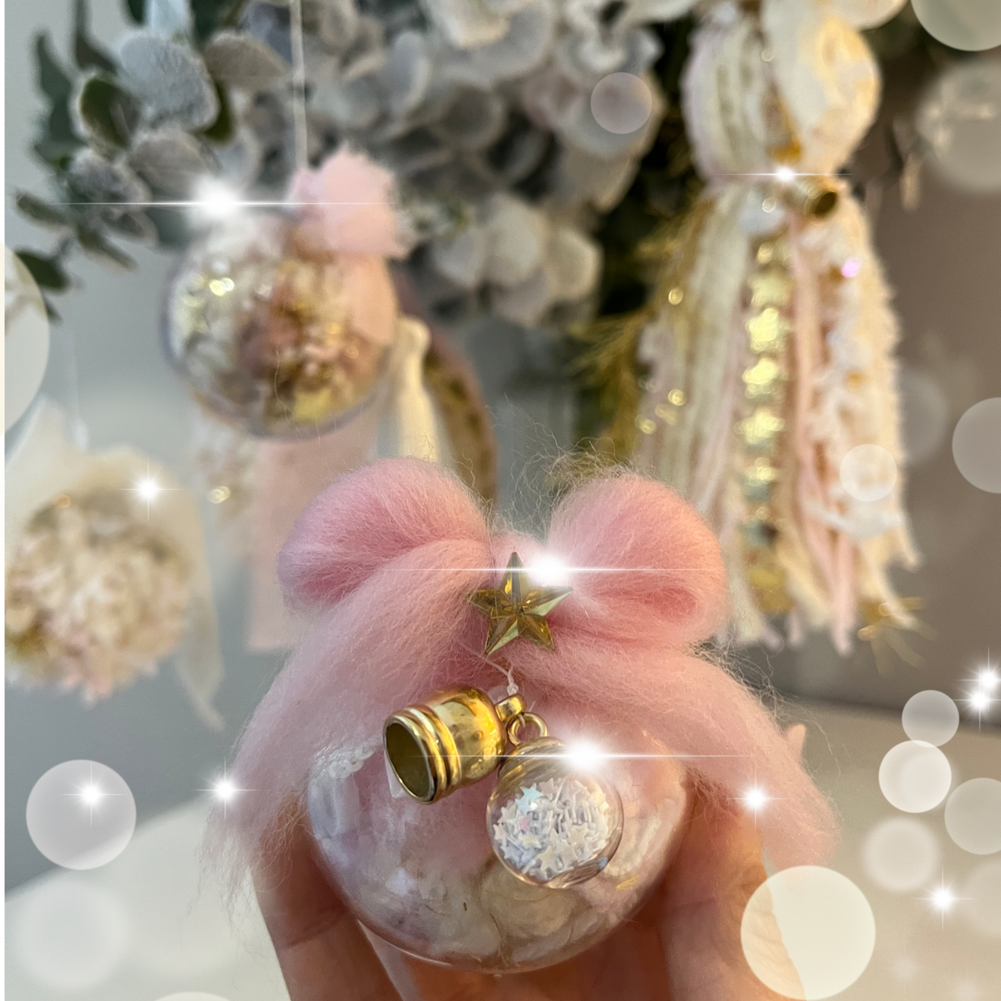 Small and Large Pom Pom Baubles