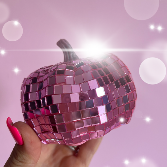 Pink Pumpkin Disco Ball