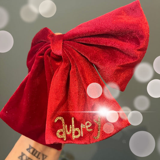 Large Red Velvet Bow