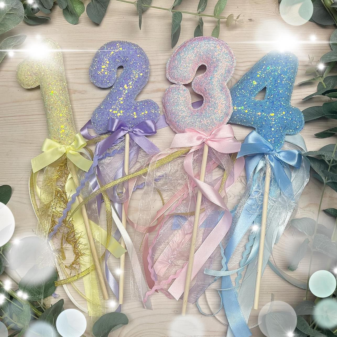 Chunky Glitter Birthday Wands